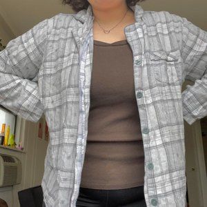 bella swan vibe grey and black cover up flannel vintage fairy core grunge